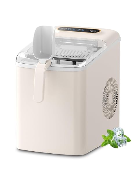 Portable Countertop Bullet Ice Maker with Carry Handle 2 Sizes Ice White