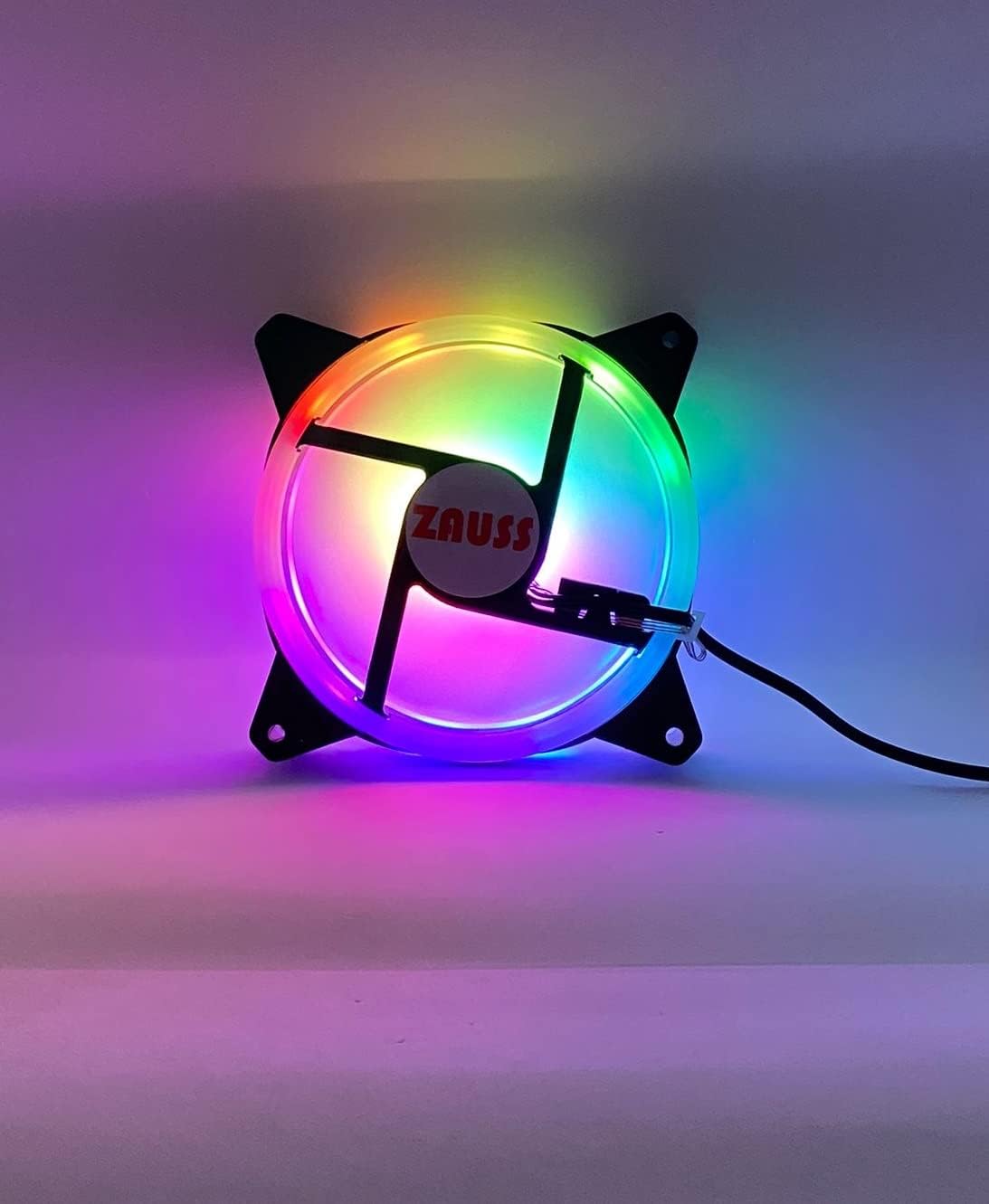 Zauss Rainbow Rgb Case Mining Fan 12cm Colorful Rainbow Fan 0.3a With Indoor And Outdoor Lighting