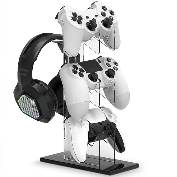 Game Controller Enhance Gaming with A 3 Tier Controller Holder & Headset Stand for PS5, PS4, Xbox ONE, Switch, STEAM. Create A Gaming Fortress.