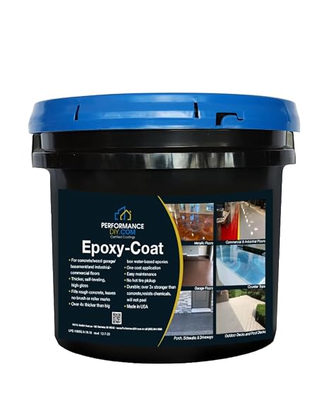 PerformanceDIY Good Half Kit Epoxy Floor Coating- Gray Base with Domino 1/4" Flakes-Light Flake Coverage,Covers 250 sq. ft.-for Garage,Basement, Patio,Commercial Floors,Concrete-Non-Toxic