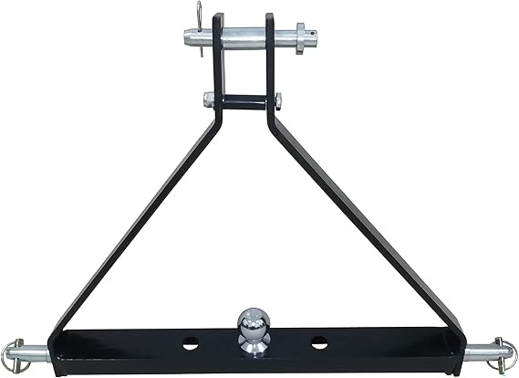 Field Tuff Powder Coated Steel 3-Point Triangle Tow Hitch, Black