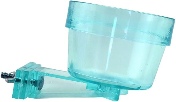 Lixit Quick Lock Removable Cage Bowls for Rabbits, Guinea Pigs, Gerbils, Ferrets, Dogs, Cats, Birds, and Other Small Animals - Made in USA (Blue, 10 Ounce)