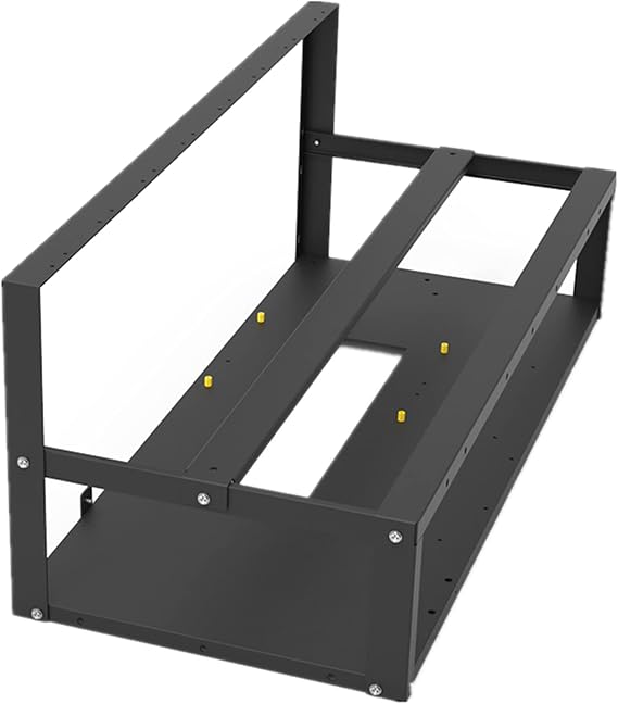 Springhall Mining Rig Frame, Steel Open Air Mining Frame Rig Case, Up to 8 GPU Cryptoins Currency, Bitcoin Mining Accessory Tool, Frame Only, Fan & GPU Not Included