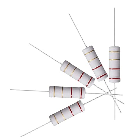 uxcell 10Pcs 2.2 Ohm Resistor, 5W 5% Tolerance Metal Oxide Film Resistors, Lead, Flame Proof for DIY Electronic Projects and Experiments