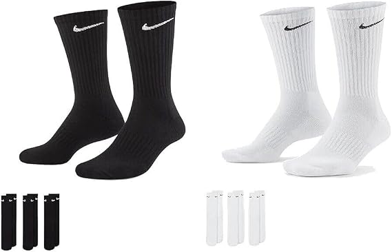 NIKE Men's U Nk Everyday Cush Crew 6pr-bd Socks