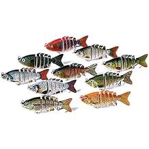 Fishing Lures for Bass Trout Animated Multi Jointed Swimbaits Slow Sinking Bionic Swimming Lures Bass Swim Warrior Swimbait Freshwater Saltwater Bass Lifelike Fishing Lures Kit