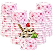 30 Pcs Paper Ice Cream Cups, 9 oz Colorful Paper Snack Bowls for Birthday Baby Shower Party Supplies, Disposable Dessert Bowls for Hot or Cold Food, Party Supplies