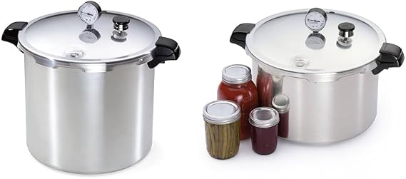 Presto 01781 Pressure Canner and Cooker, 23 qt, Silver & 01755 16-Quart Aluminum canner Pressure Cooker, One Size, Silver