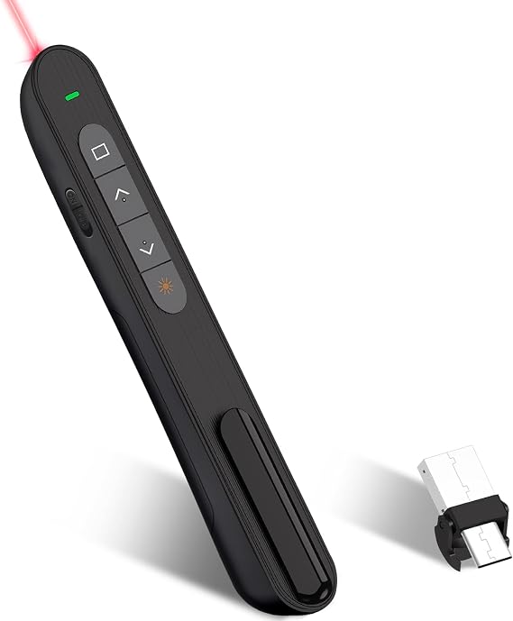 USB & Type-C 2 in 1 Clicker for Powerpoint 2.4GHz Hyperlink Volume 328FT Wireless Presenter Remote PPT PowerPoint Clicker Presentation Clicker for Powerpoint Computer Laptop Mac