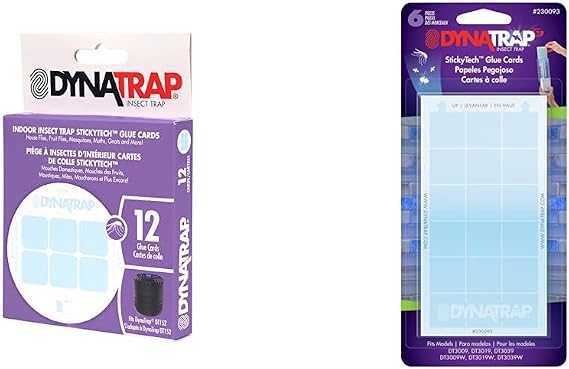 DynaTrap Replacement StickyTech Glue Boards for DT152 and DT3009/DT3019 Indoor Insect Traps - 12 and 6 Pack