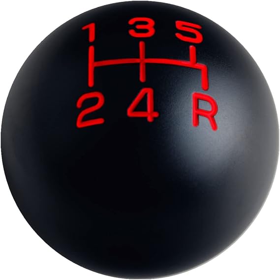 5 Speed Imprinted Manual Transmission Shift Knob Black 3/8"-16 Threads Weighted Aluminum Compatible with Hurst Chrome Shifter Sticks