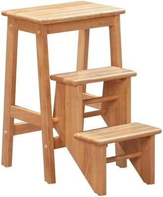 Boraam Niko Folding Counter Height 3-Tier Step Stool - Natural