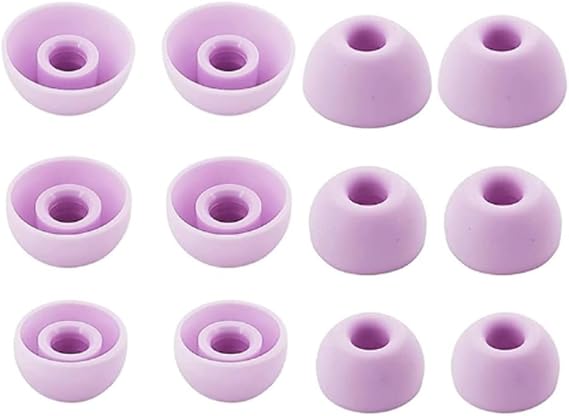 Eartips for Beats Studio Buds + Ear tips, Premium Silicone Antip Slip Cover Replacement Beats Earbuds Tips Ear pieces Fit in Charging Case 6Pairs S/M/L (Stone Purple)