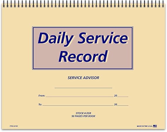 Daily Service Record Book
