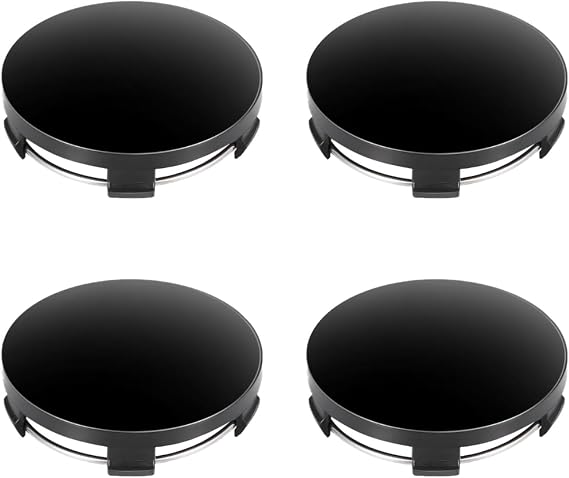 4Pcs Hub Centre Caps, 60mm Universal Black Alloy Wheel Hub Caps