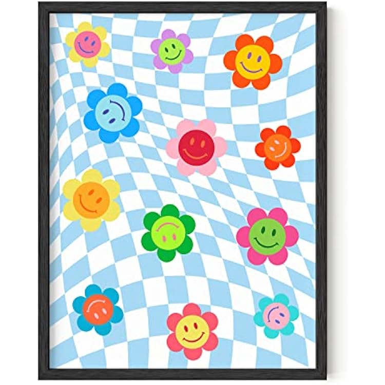 HAUS AND HUES Y2K Aesthetic Posters Trippy Wall Art, Aesthetic Bedroom Decor, Cool Retro Prints for Room Unframed, 12x16