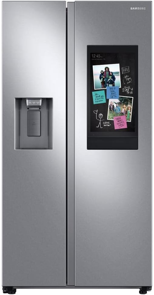 Samsung 26.7 Cu. Ft. Large Capacity Side-By-Side Refrigerator with Family Hub, Stainless Steel, RS27T5561SR/AA