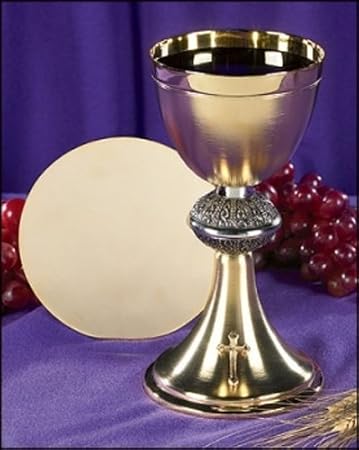 Budded Cross Chalice and Paten Set