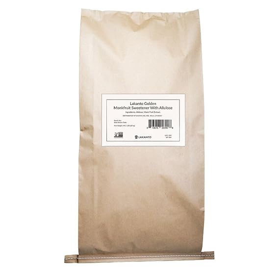Lakanto Bulk Golden Monk Fruit Sweetener with Allulose, Raw Cane, 20 kg