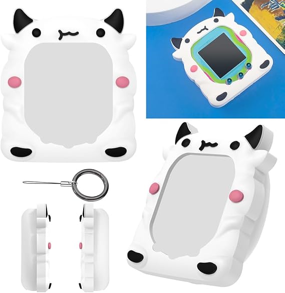 Silicone Case, Shockproof Protective Cover Anti-Scratch Protective Skin Sleeve She-ll with Finger Lanyard for Tamagotchi Uni 2023 Virtual Pet M”-“AChine with Lanyard for Kids Gifts