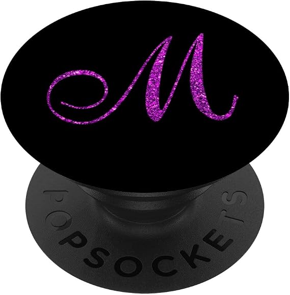 Letter M Grip - Pink Purple Initial Monogram PopSockets Adhesive PopGrip