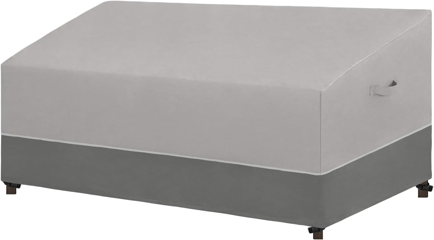 Easy-Going Patio Sofa UV Resistant Outdoor Couch Bicolor 3-Seater Bench Waterproof Furniture Cover with Reflective Hemming 88Wx37Dx35H inch, GrayDark Gray