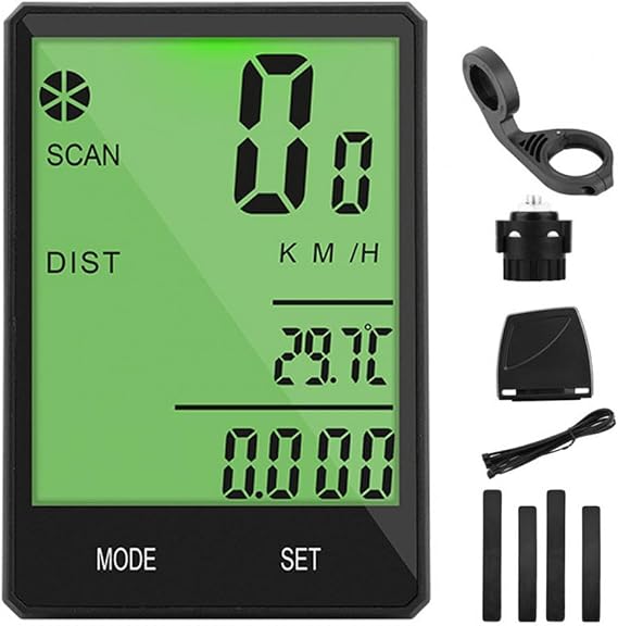 Wireless Bike Computer, Multi-Functions, Real Waterproof Bicycle Speedometer, Cycling Odometer with 2.8'' Large LCD Display(Simple to Read), Easy to Use