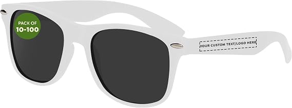 DISCOUNT PROMOS Custom Velvet Smooth Sunglasses Set of 10/50/100 Personalized Bulk Pack UV Protection Ideal for Outdoor Event