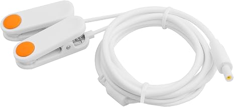 Electrode Ear Clip Cable 2.35mm Connector with 2 Ear Clips Felt Tip for Comfort and Slip Resistance White 1 Piece 1.2m/3.9ft