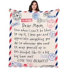 Joiedomi Gifts for Mom Blanket Birthday Gift from Daughter Son Soft Flannel Throw Blanket Presents for Mother's Day Valentines Day Christmas 50" x 60" Ivory White