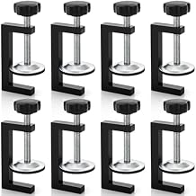 8 Piece Metal C Clamps, 2 Inch Heavy Duty G Clamp for Woodworking, Small Adjustable Metal Desk Fence Cabinet Clip for Assembly, Gluing, Welding, Metalworking, Mounting