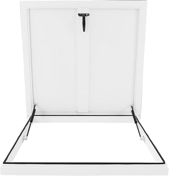 Roof Hatch Heavy Duty Attic Hatch Cover,Metal Emergency Access Security Door for Home Industries, Weather Proofing Roof Hatch Basement Vent Lid White-70 * 70cm(27.6 * 27.6in)