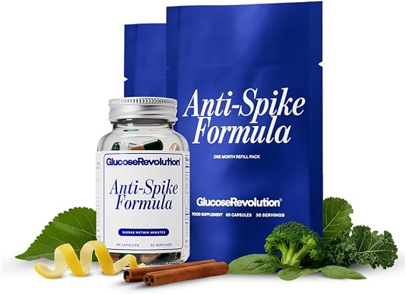 Anti-Spike Formula by The Glucose Goddess - 3-Month Supply (1 Bottle + 2 Refill Pouches), Supports Healthy Blood Sugar Levels Already Within Normal Range, Vegan, Gluten-Free