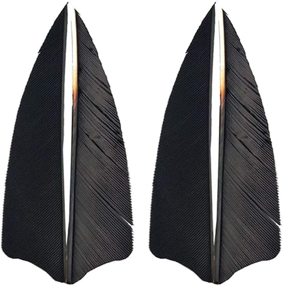 AMEYXGS 50Pcs Arrow Feathers 3" 4" 5" Turkey Feather Fletching Vanes Rignt Wing Shield/Droplet Shape Fletches for DIY Arrow