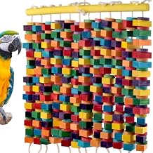 DBNESS 23 Inch Extra Large Bird Toy, 336PCS Colorful Natural Chew Wood Blocks Hanging Parrot Tearing Toys, Birds Cage Accessories for Macaws, Amazon Parrots, African Grey, Cockatoos