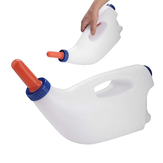 Self Feeding Bottle, 4l Calf Bottle Holder Cow Feeding Milk Bottle Cups Nursing Milk Feeder with Handle,Calf Milk Feeder Bottle with Nipple Sheep Lamb Bottle Holder