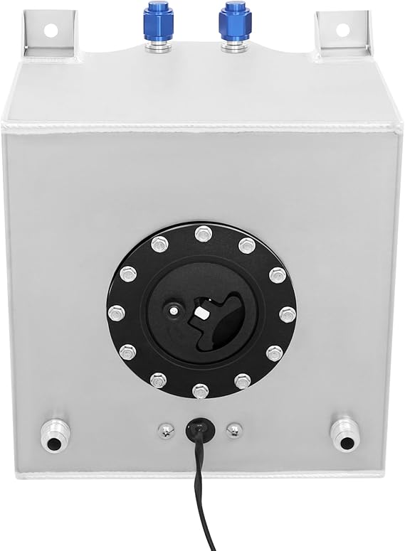 5 Gallon Fuel Tank 20 L Universal Aluminium Fuel Tank Space-Saving Motorsport Tank with Oil Level Sensor for Most Vehicles