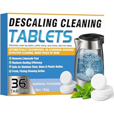 Kettle Descaler Tablets Powerful Limescale Remover for Coffee Maker, Electric Kettle Natural Citric Acid Formula, Hard Water Remover Tablets 36