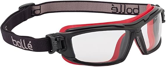 Ultim8 Ultimate Glasses with Clear Lens, Black/Red, Clear, One Size