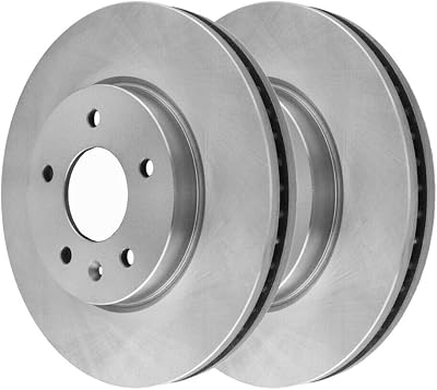 2pcs Disc Brake Rotor Set Front Rear Left Driver and Right Passenger Side Silver Steel Performance for XL-7 for Vue for Torrent for Equinox for Captiva Sport 13.5-Air Gap 4.4 in -Height
