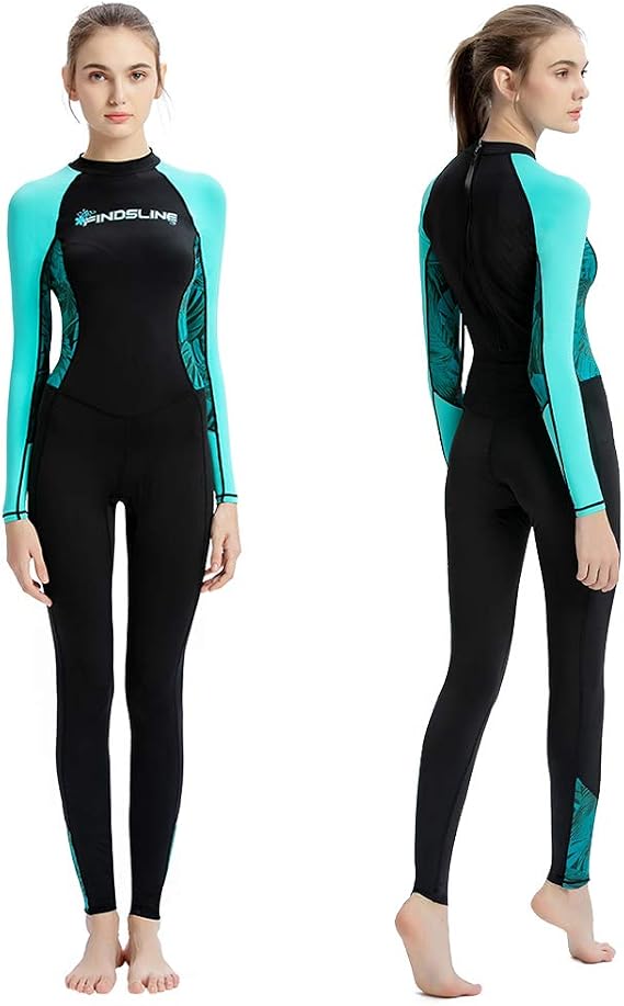 Dive Skins Full Body Swimsuit Wetsuit Scuba Rash Guard Diving Suit for Women Men Adult, Long Sleeve Swimwear One Piece UV Protection Quick Dry Sunsuit for Surfing Snorkeling Kayaking