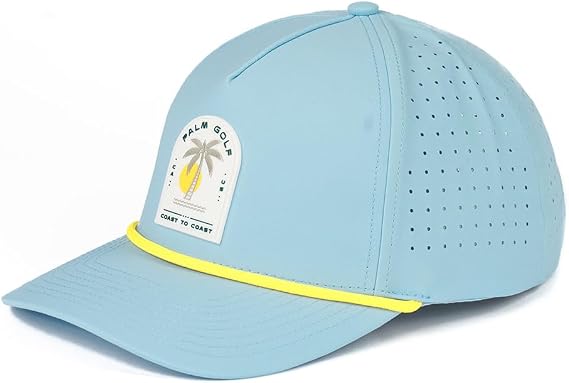 Palm Golf Hat - Coast to Coast Snapback Hat, Breathable, Quick Drying, Sun and Rain Protection