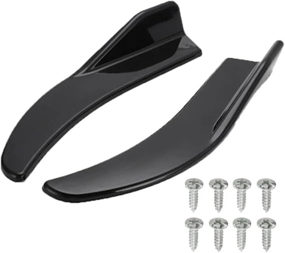 Car Bumper Front Lip Splitter Spoiler For BMW 1 Pair Universal Black/Car Carbon Fiber Screen Bumper Spoiler Front Lip Anti-Collision(Black)