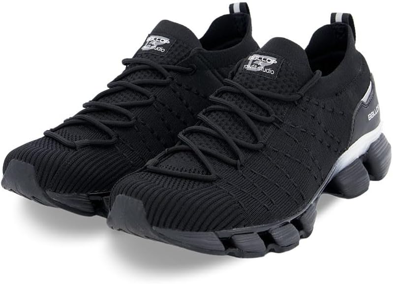 BALLOP Tivat 2.0 Unisex-Adult Knit Running Shoes, Black Gradation Slip-On Sneakers for Women Men, Lightweight Walking Shoes with X-Bridge System, Breathable Athletic Trainers