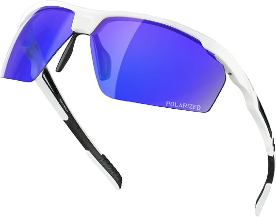 Polarized Running Sunglasses for Men Women Youth UV Protection | Wrap Around Adjustable Nose Pad Durable Light weight TR90 Frame Sunglasses For Sports