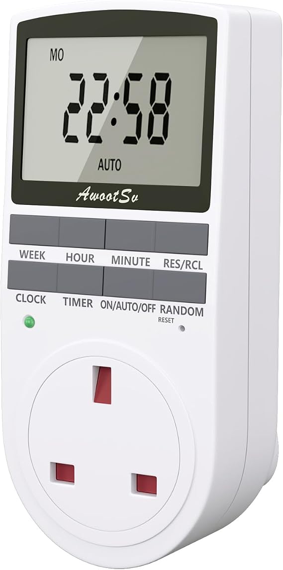 Digital Electrical Timer Plug Socket Timer Switch 10 On-Off Programs Indoor