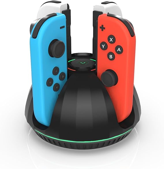 Switch Controller Charger for Nintendo Switch Joy Con,Charging Station for 4 Nintendo Joycons Controller with Led Indication,Switch Joy Con Charging Dock Stand with USB Type C Charging Cable