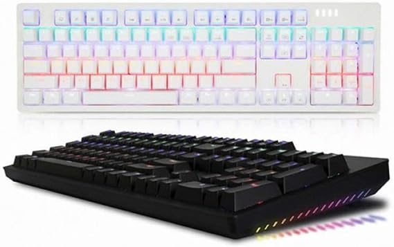 ABKO K515 RGB Gaming Quick Swap Switch Mechanical Keyboard (English/Korean Keycaps) (Black, Blue Switch)