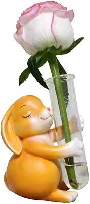 Plant Propagation Tubes, Single Flower Bouquet Mini Hydroponic Glass Tube, Gifts for Plant Lovers, Desktop Glass Vase Holder, Gifts for Her Mom Women Hydroponic Vase Gift Rabbit Test Tube Vase