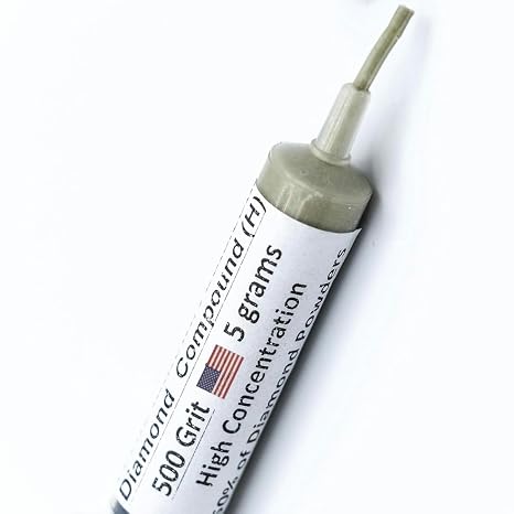 TechDiamondTools Diamond Lapping Paste Polishing Compound USA Made 500 Grit 36-54 Microns Lapping Compound for Rock Glass Metal Jewelry Resin Marble with High Concentration Diamond Powder